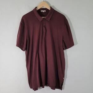 STANDARD James Perse Men's Polo Shirt Sz 5 Brown Short Sleeve USA Logo Cotton
